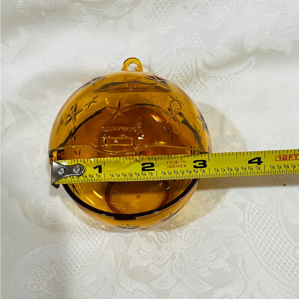 NEW (NIP) Tupperware Amber Star-Patterned Ornament Candy Dish w/ Hinged Cover - Picture 11 of 14